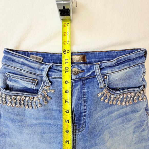 Kut From The Kloth Women's Rachael High Rise Fab AB Mom Jeans Size 8 Crystals - Picture 11 of 15